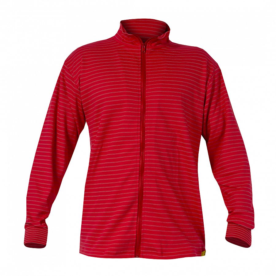 Mikina PXT Antistatic wear červená rozepínací na zip, stojáček 280 g/m2